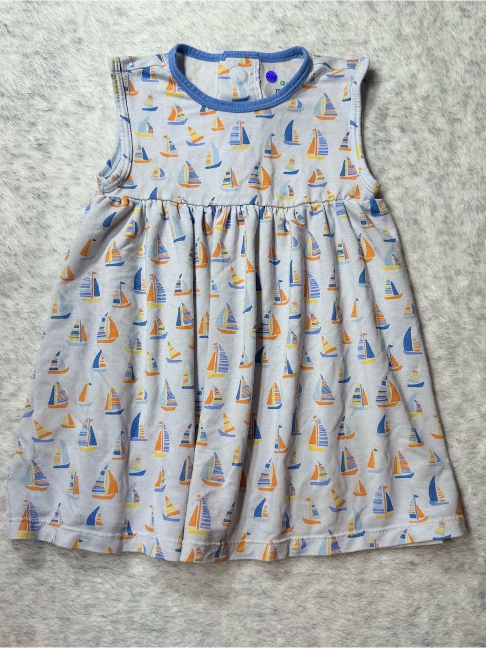 Magnetic Me Sailboat Sleeveless Dress 9-12M Baby Girl Modal Blue Nautical